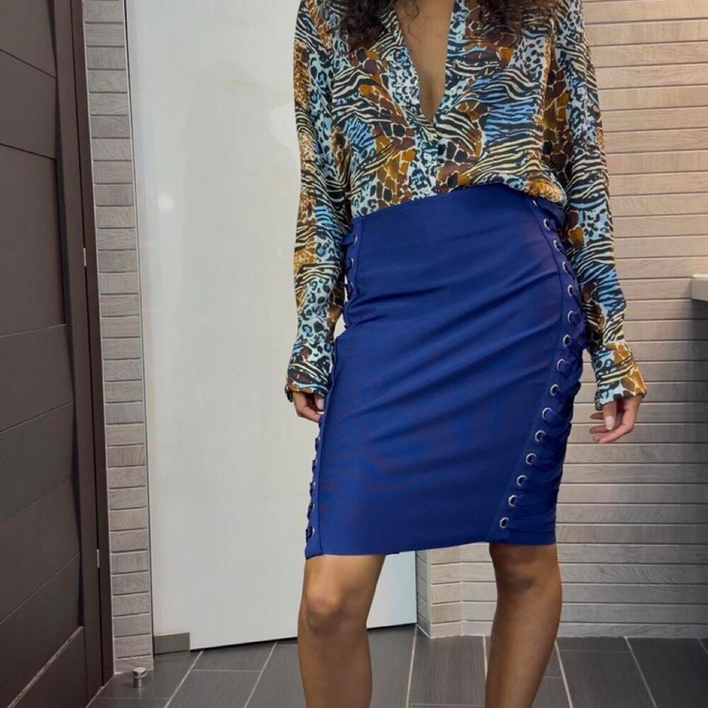 Wow-couture Women's Purple and Blue Skirt